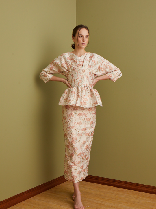 Nyla Jacquard Top in White