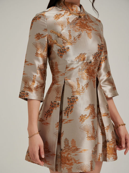 Golden Serene             Mini Dress