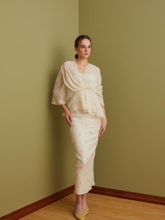 Mekar Skirt in Cream Beige