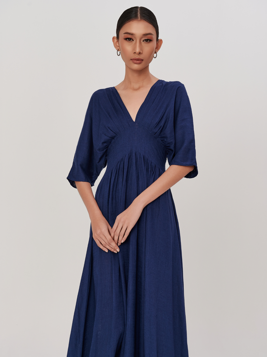 Nia Dress    in     Denim     Blue