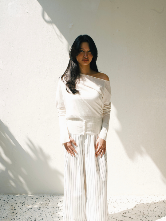Essential Striped          Pants in           White