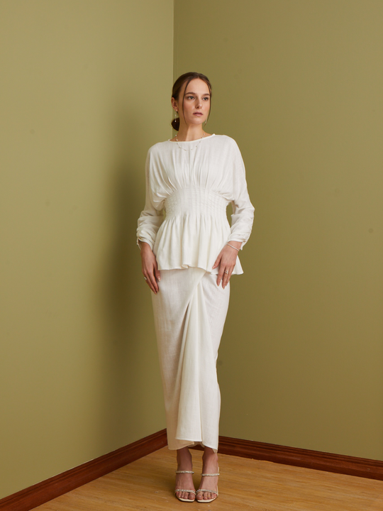 Nyssa Wrap Skirt in Off White
