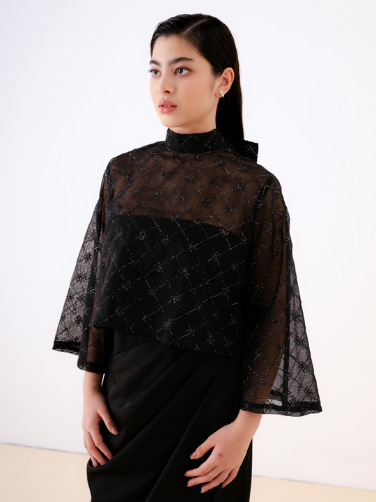 Aretha Dress Set In Midnight Black