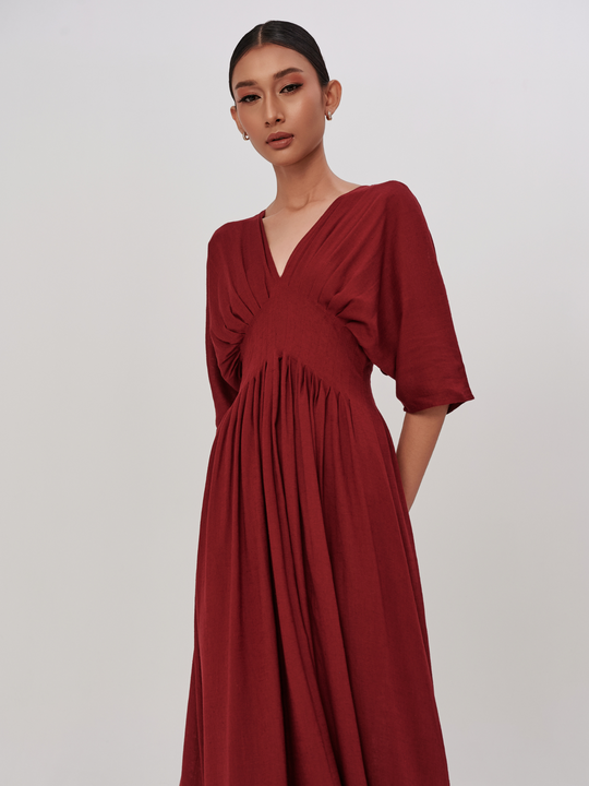 Nia Dress           in                 Auburn             Color