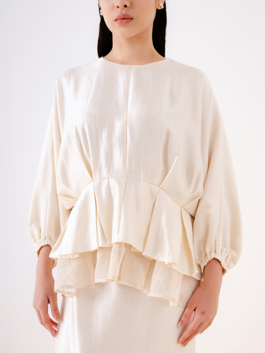 Naya Kurung Set In Light Beige