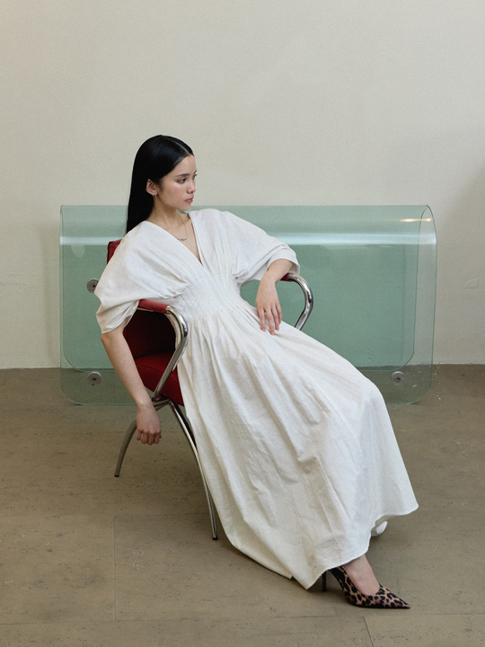 Nia Dress in Egg Shell