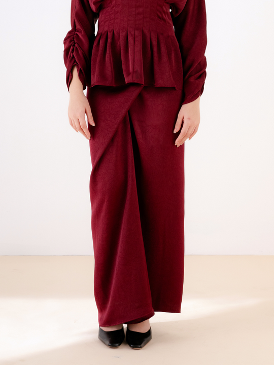 Nyssa   Wrap   Skirt   in    Burgundy