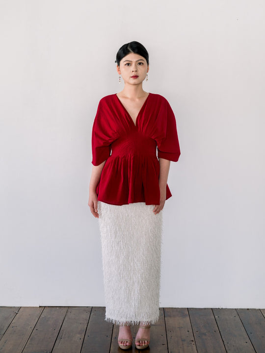 Nia Top in Textured Burgundy