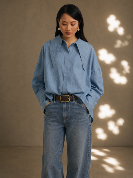 The Sable Shirt in Light Blue Denim