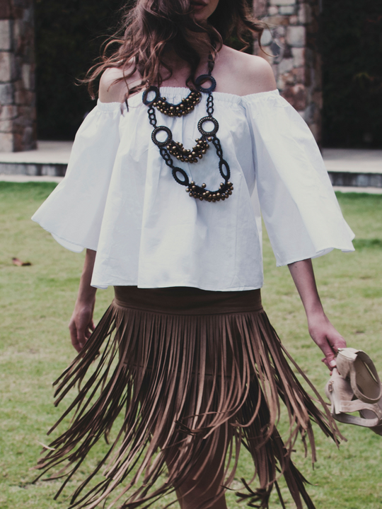 Sadie Boho Fringe Skirt