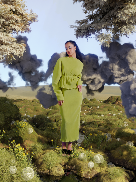 Dhia Skirt in Chartreuse