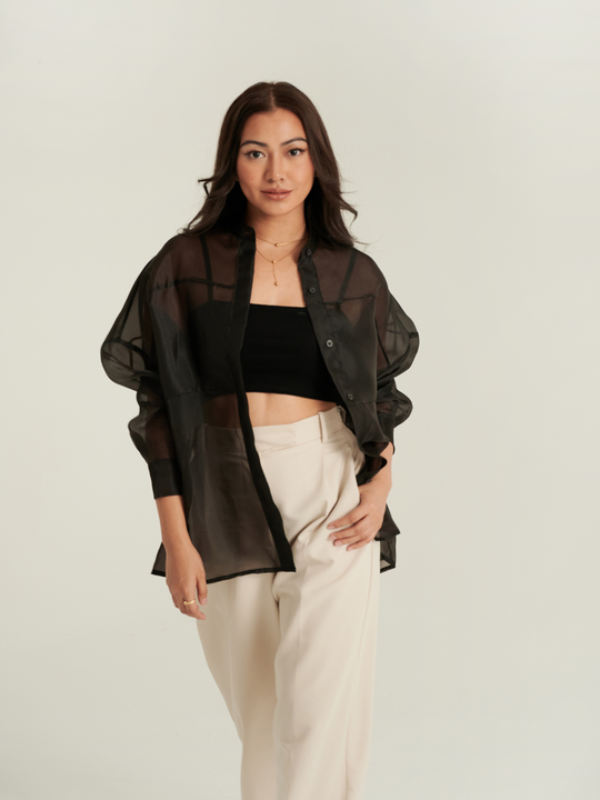 Vera Organza Top in Black