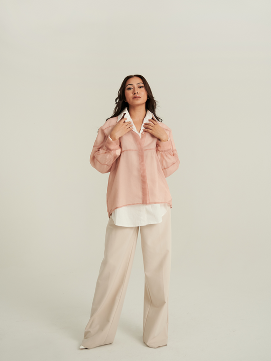Vera Organza Top in Nude Blush