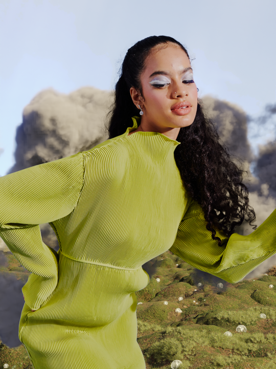 Dhia Dress in Chartreuse