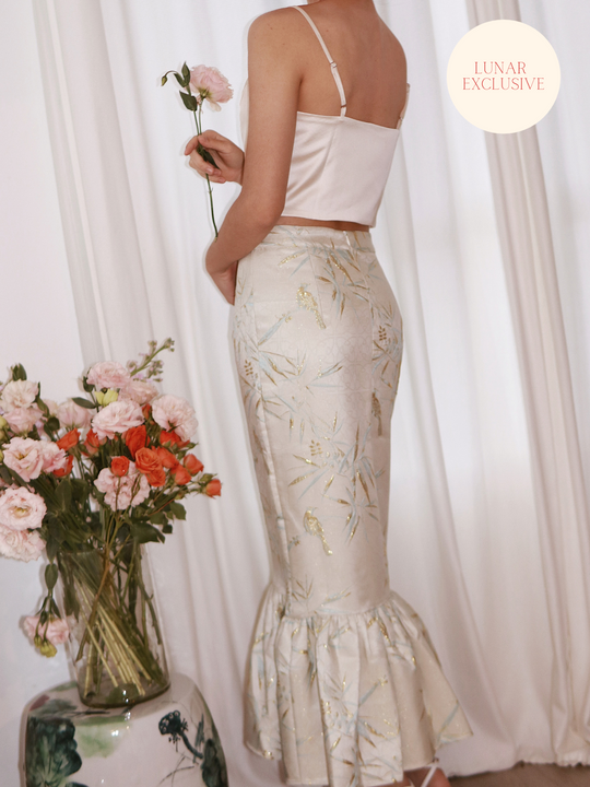 Mei Jaquard Skirt in Sapphire