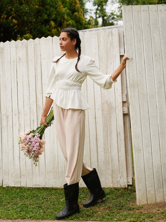 Halsey Asymmetrical Top in White