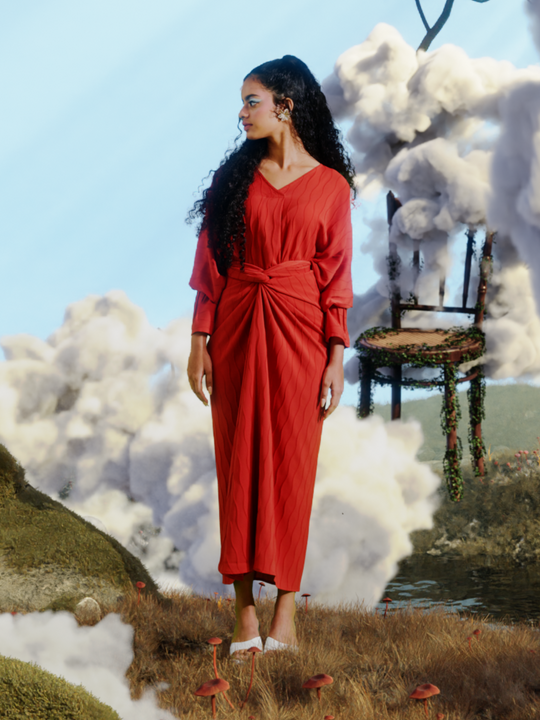 Aria Wrap Skirt in Sunset Orange