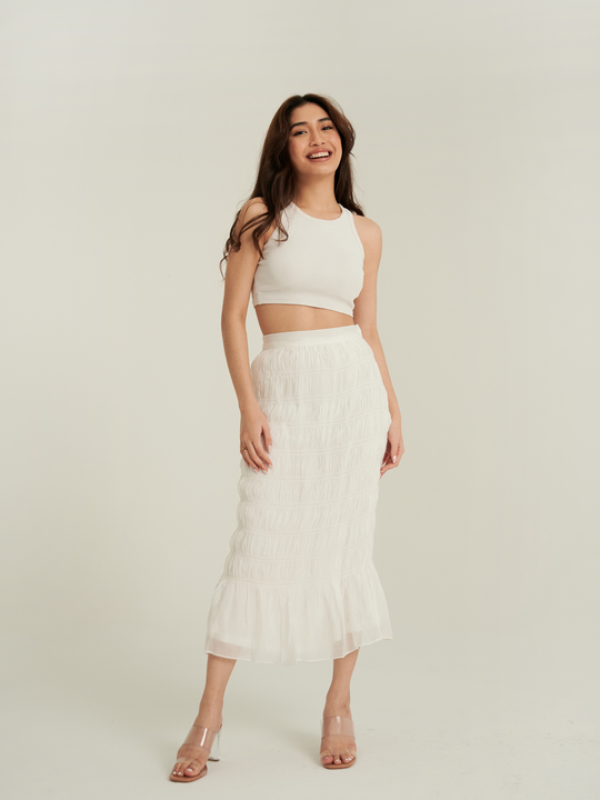 Brynn Skirt in Frosty White