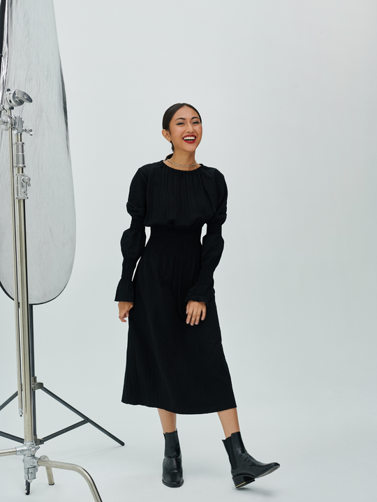 Fae Dress in Jade Black