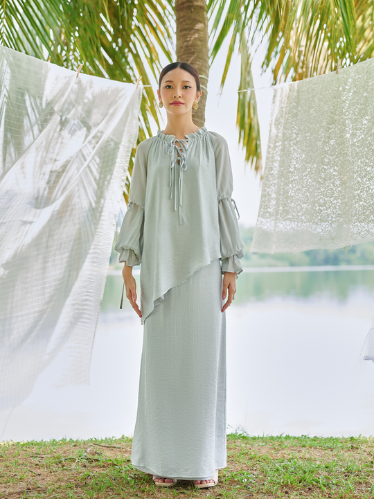 Mawar Kurung set in Powder Blue