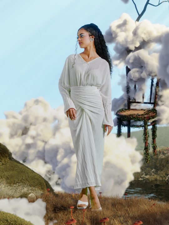 Aria Wrap Skirt in Cloud White