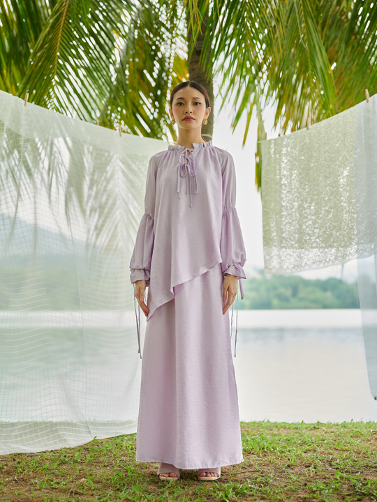 Mawar Kurung set in Lilac