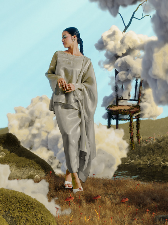 Chanda Kurung in Sage Green