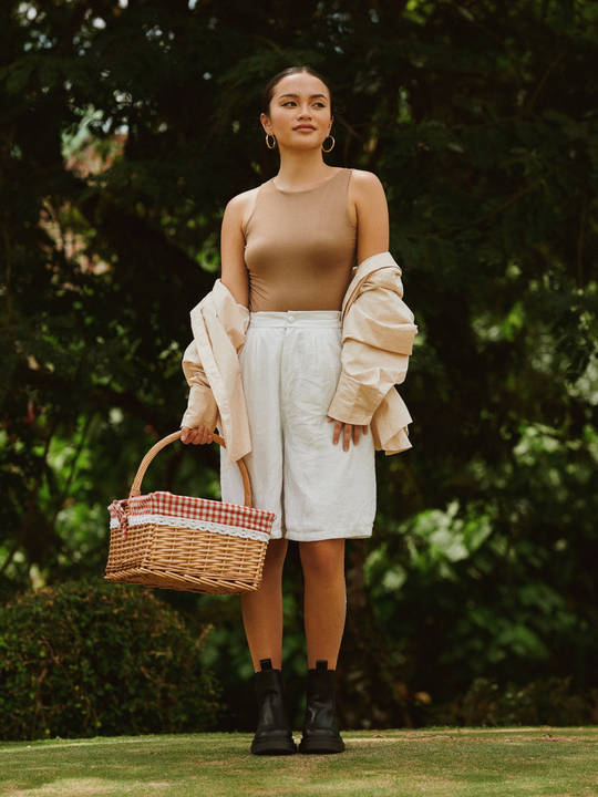 Butter Tank Bodysuit in Pecan