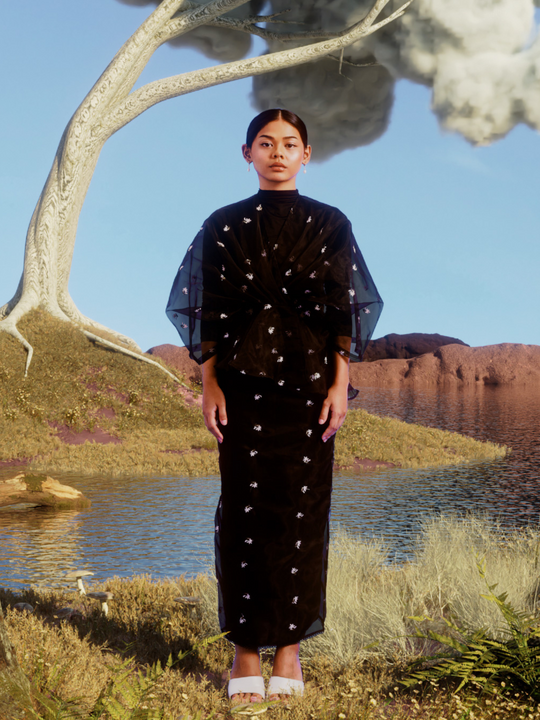 Mekar Skirt In Black Pansy