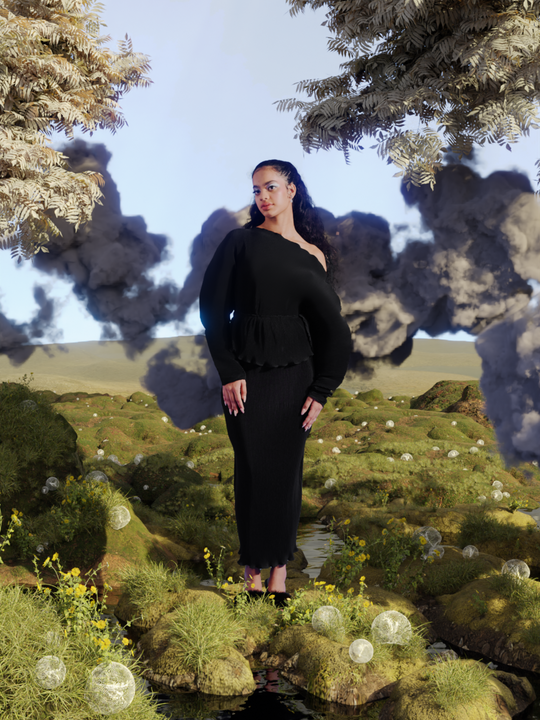 Dhia Skirt in Midnight Black