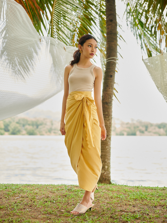 Dewi Wrap Skirt in Honey