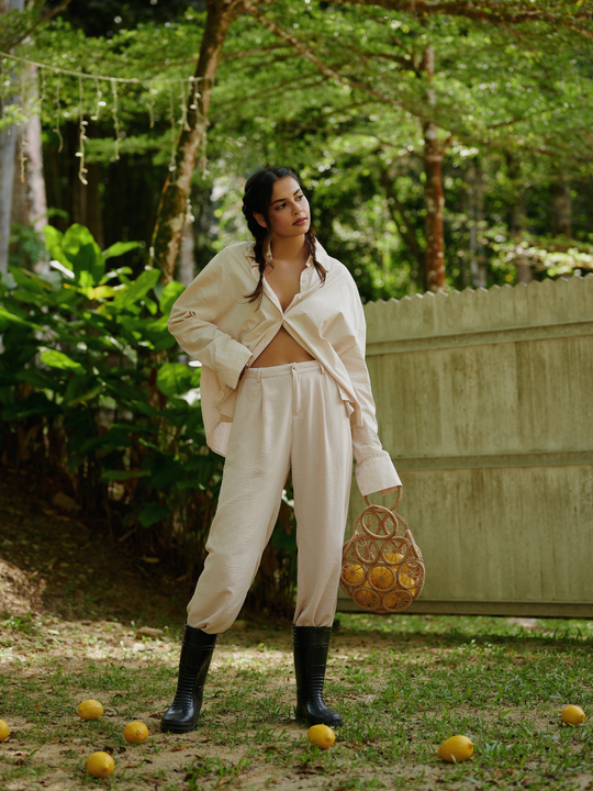 Harper Linen Pants in Beige