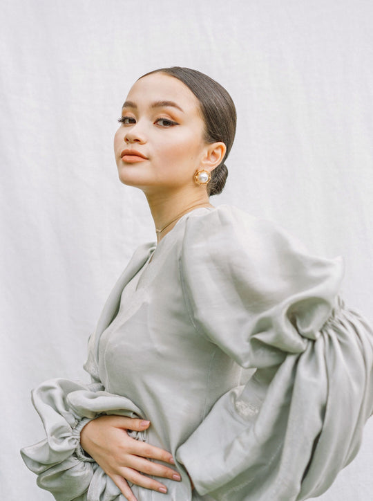 Kuntum Kurung Set in Sage