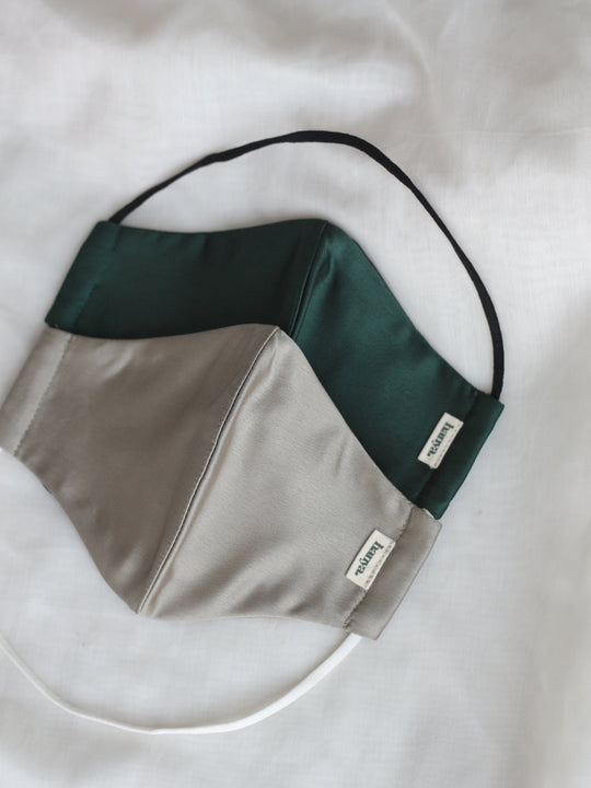 Set of 2 Basic Face Mask in Emerald & Sage