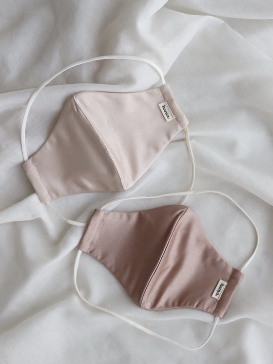 Set of 2 Basic Face Mask in Sand & Nude