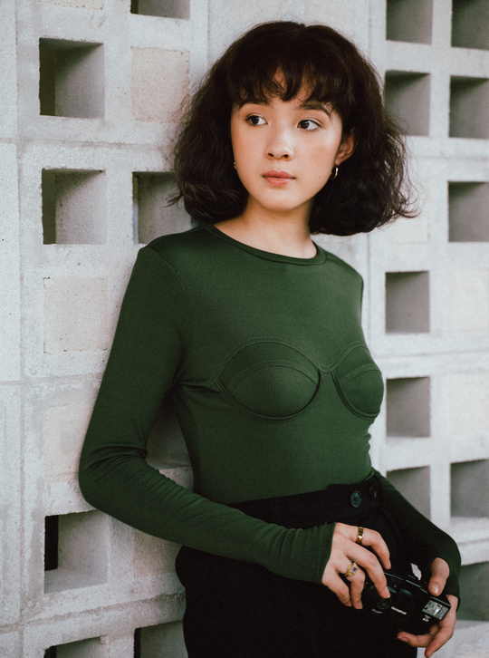 Lisa Rib Top in Olive