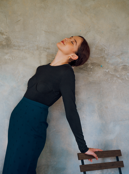 Lisa Rib Top in Black