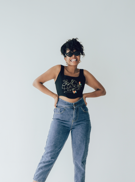 [Upcycle-ed]: Tiny Wins Corset in Black