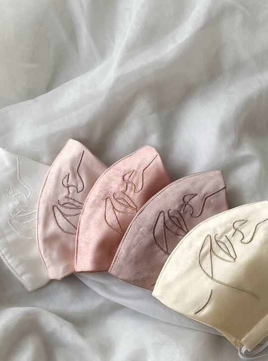 Hanya 4-Ply Embroidery Face Mask - Sets