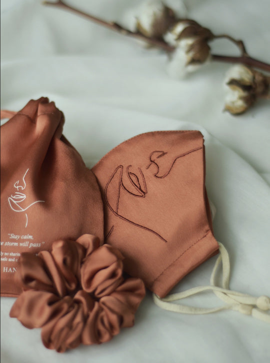 4-Ply Face Mask with Ear Loop in Terracotta