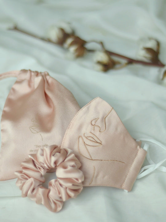 4-Ply Face Mask with Ear Loop in Blush