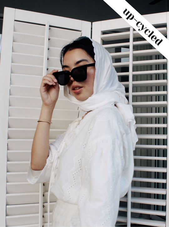 [Upcycle-ed]: Ana Embroidered Scallop Scarve