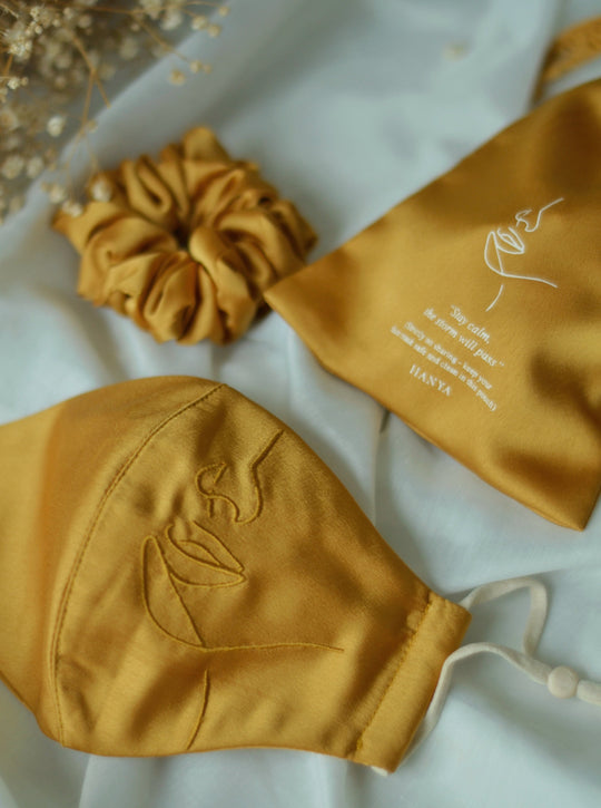 4-Ply Face Mask with Ear Loop in Mustard